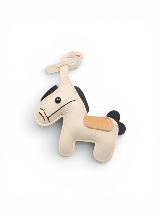 Accessories - White Horse Bag Charm with Tan Saddle NWOT